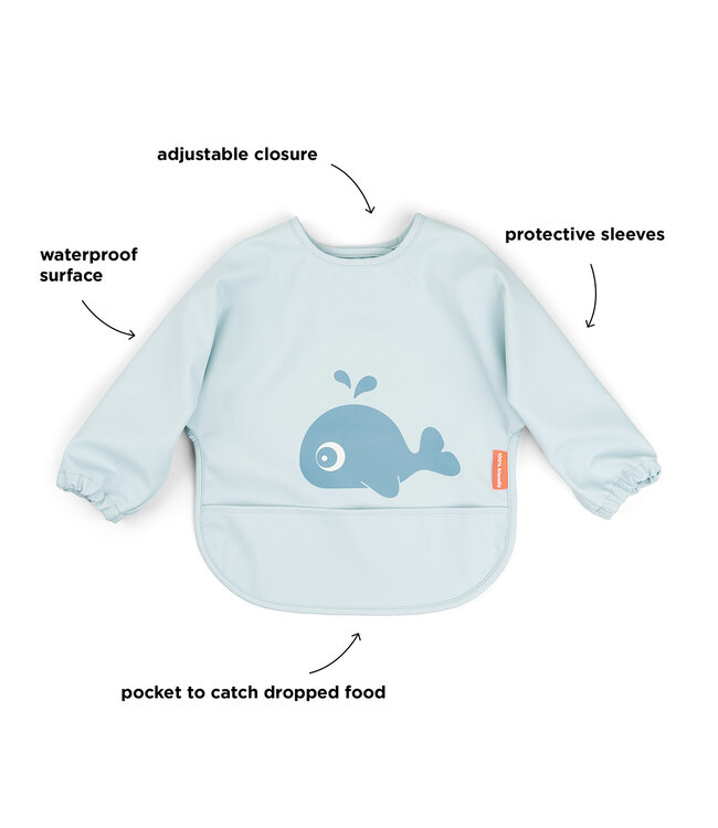 Done by Deer Done by Deer - Sleeved pocket bib Wally Blue