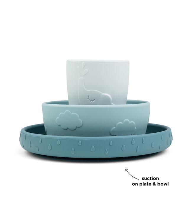 Done by Deer Done by Deer - Stick&Stay dinner set Deer friends Blue