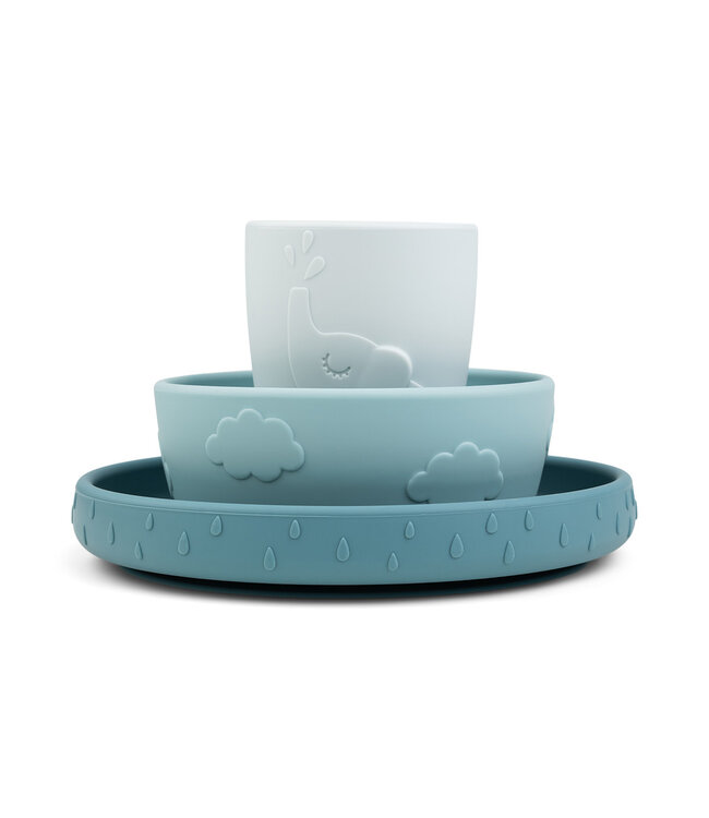 Done by Deer Done by Deer - Stick&Stay dinner set Deer friends Blue