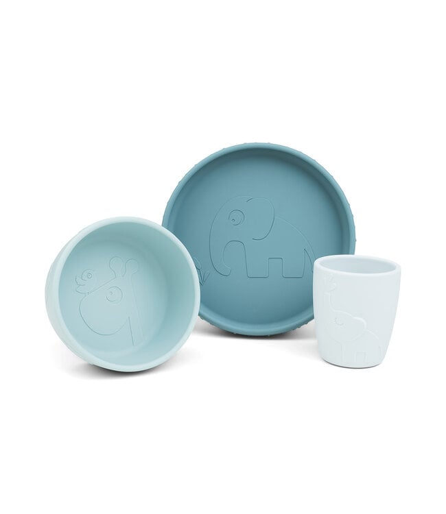 Done by Deer Done by Deer - Stick&Stay dinner set Deer friends Blue