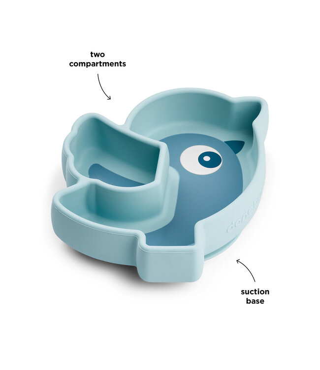 Done by Deer Done by Deer - Silicone Stick&Stay snack plate Birdee Blue