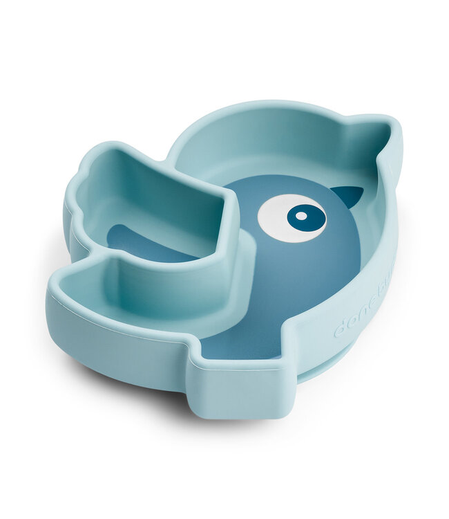 Done by Deer Done by Deer - Silicone Stick&Stay snack plate Birdee Blue