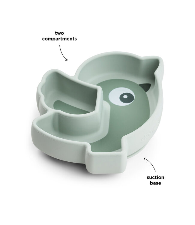 Done by Deer Done by Deer - Silicone Stick&Stay snack plate Birdee Green