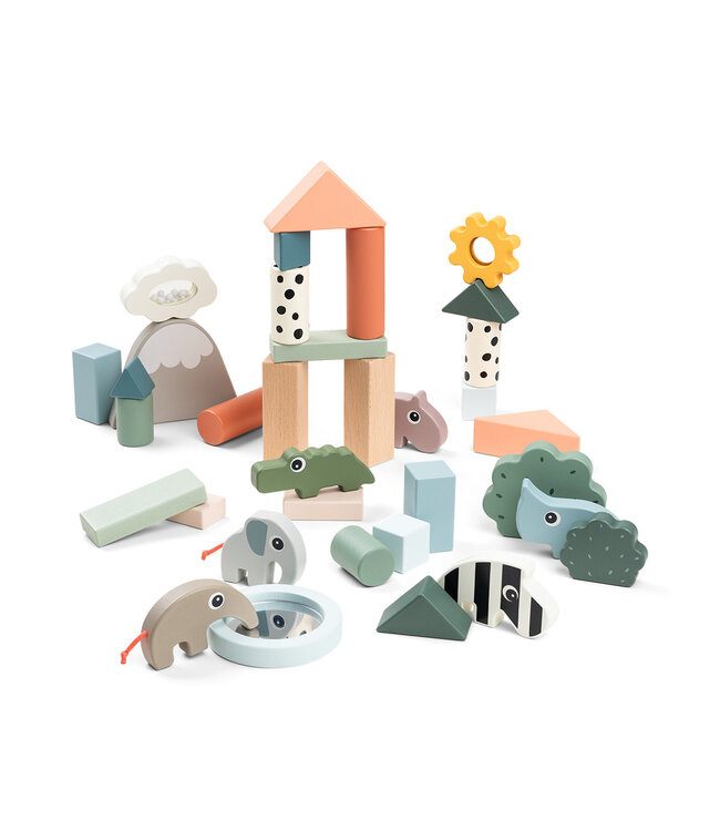 Done by Deer Done by Deer - Building block set 34 pcs Deer friends Colour mix