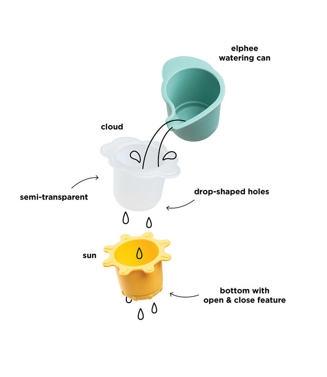 Done by Deer Done by Deer - Water play & stacking cups 3 pcs Elphee Colour mix