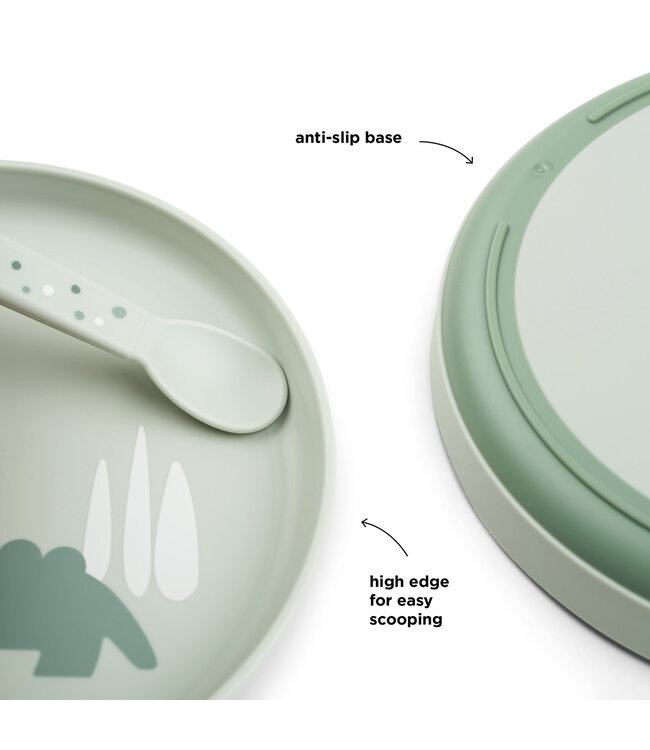 Done by Deer Done by Deer - Foodie plate Croco Green