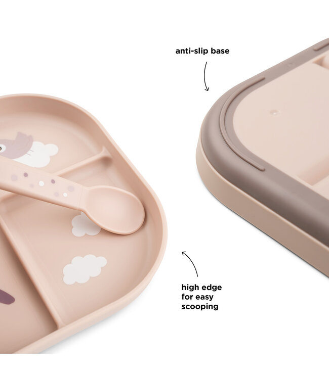 Done by Deer Done by Deer - Foodie compartment plate Happy clouds Powder