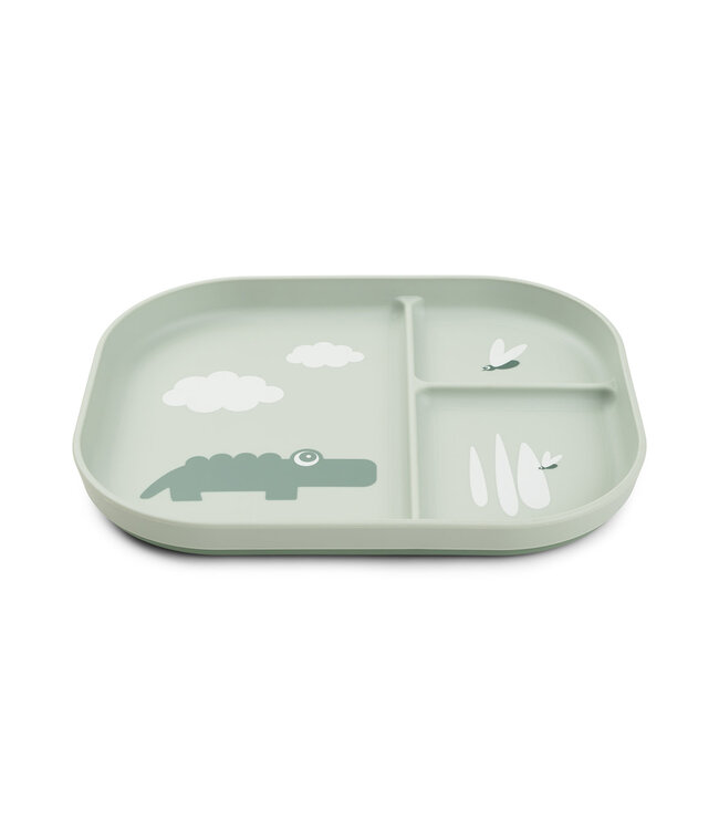 Done by Deer Done by Deer - Foodie compartment plate Croco Green