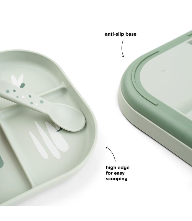 Done by Deer Done by Deer - Foodie compartment plate Croco Green