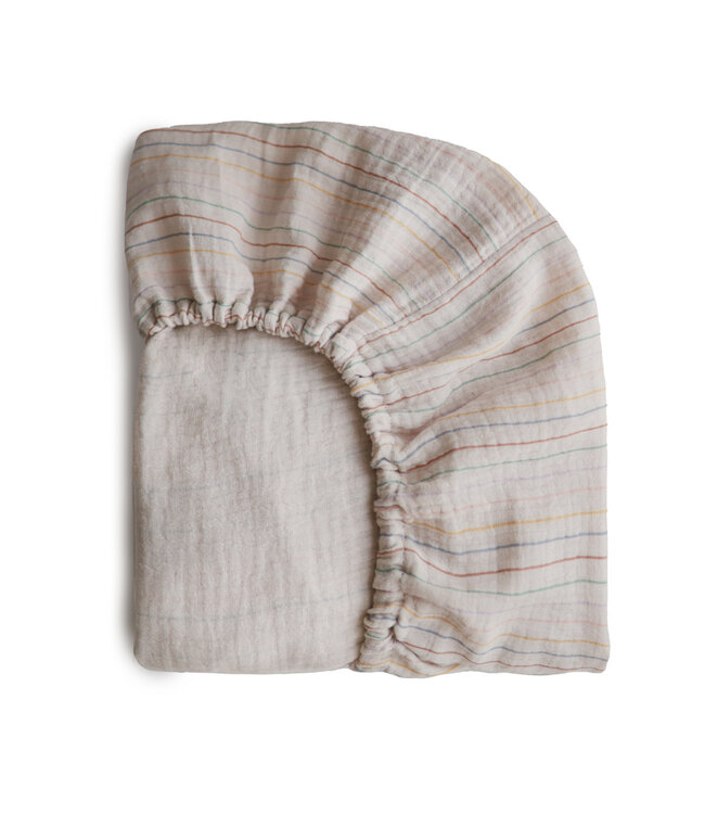 Mushie Mushie - Crib Sheet - Medium - Retro Stripes