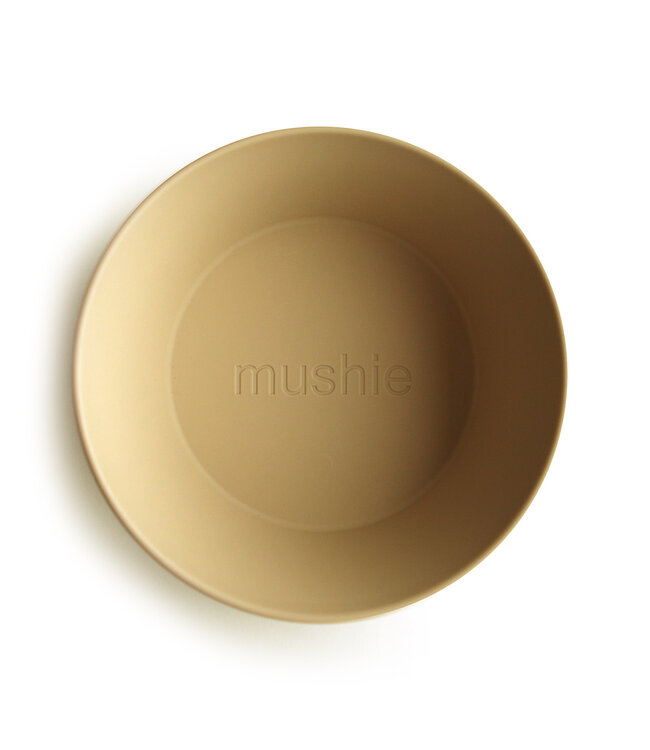 Mushie Mushie - Bowls Round - Mosterd (2 Pcs)