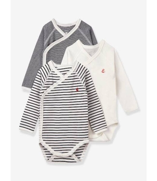 Petit Bateau Petit Bateau - Omslag Body Met Lange Mouwen - 3Pack