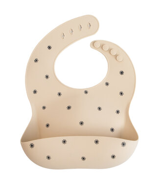 Mushie Mushie - Silicone Bib - Black Daisy