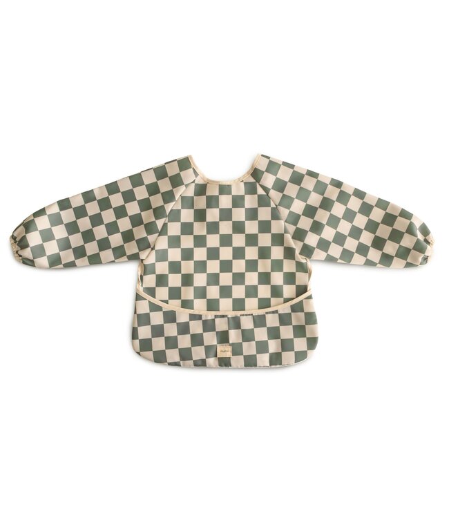 Mushie Mushie - Long Sleeve Bib - Olive Check