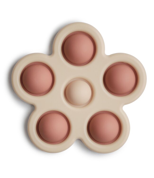 Mushie Mushie - Press Toy Flower - Rose/Blush/Shifting Sand