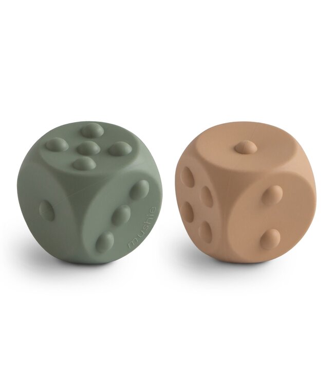 Mushie Mushie - Dice Press Toy (2) - Dried Thyme/Natural