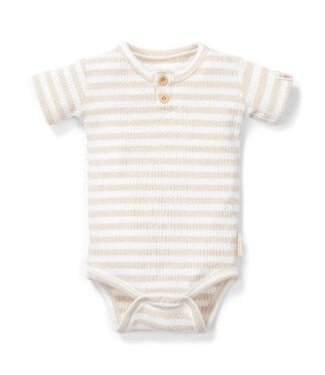 Little Dutch Little Dutch - Romper korte mouw Stripe Sand/White