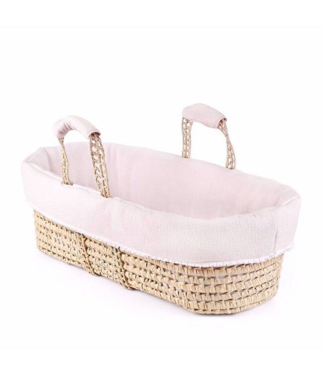 Theophile & Patachou Theophile & Patachou - Rieten reiswieg + Aankleding gewafeld roze