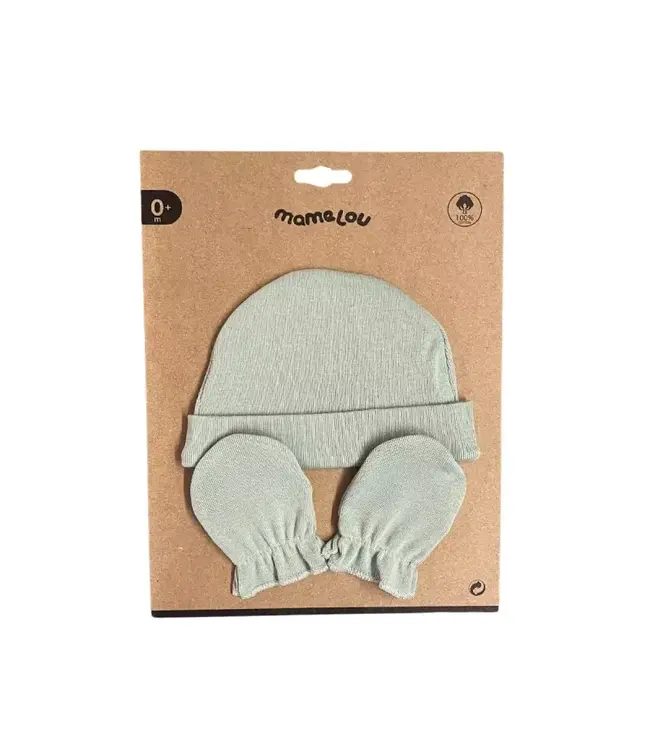 Mamelou Mamelou - Set Cap & Mittens - Sage
