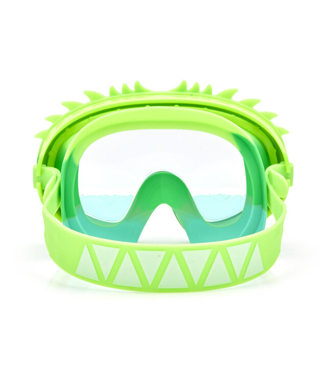 Bling2o Bling2o - ZWEMMASKER: DRAGON - Green Glider, blauw, groen, siliconen, aanpasbare  hoofdband, 100% UV bescherming, anti-condens, in doorzichtige bewaardoos, 6+