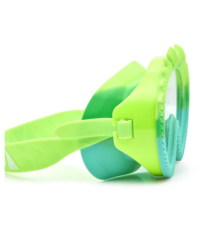Bling2o Bling2o - ZWEMMASKER: DRAGON - Green Glider, blauw, groen, siliconen, aanpasbare  hoofdband, 100% UV bescherming, anti-condens, in doorzichtige bewaardoos, 6+