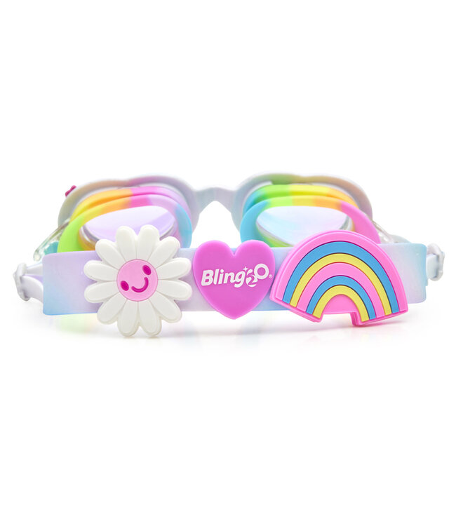 Bling2o Bling2o - ZWEMBRIL: DAISY - Bright Bouquet, meerkleurig, siliconen, aanpasbare hoofdband, 100% UV bescherming, anti-condens, in doorzichtige bewaardoos, 6+