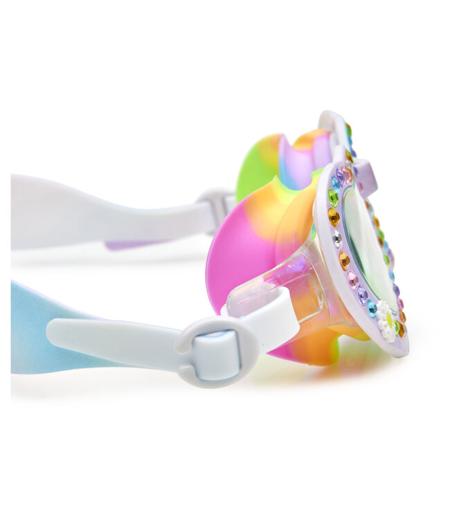 Bling2o Bling2o - ZWEMBRIL: DAISY - Bright Bouquet, meerkleurig, siliconen, aanpasbare hoofdband, 100% UV bescherming, anti-condens, in doorzichtige bewaardoos, 6+