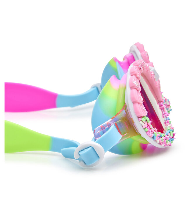 Bling2o Bling2o - ZWEMBRIL: BAKE OFF - Pink Sugar, meerkleurig, siliconen, aanpasbare hoofdband, 100% UV bescherming, anti-condens, in doorzichtige bewaardoos, 6+