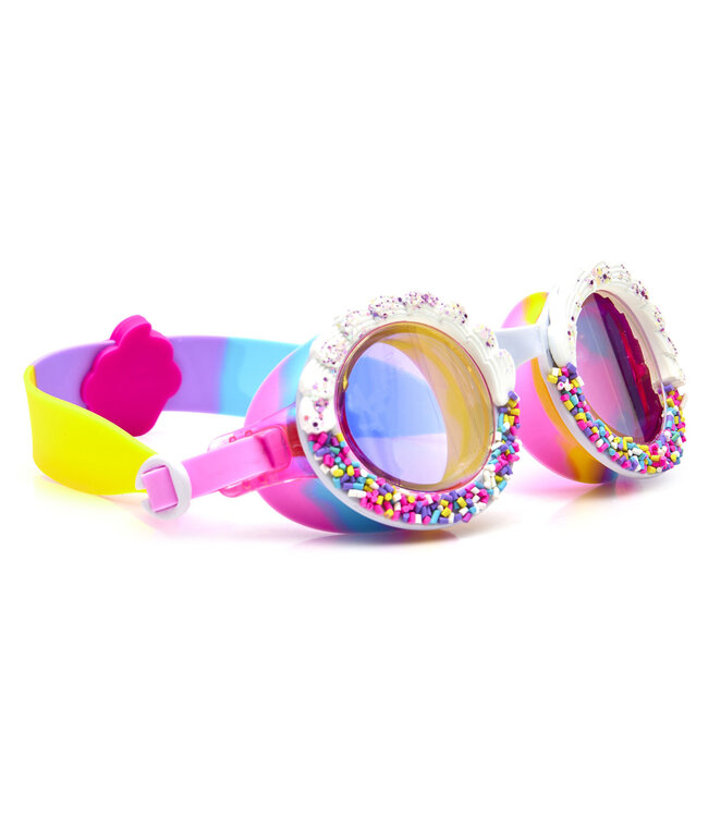 Bling2o Bling2o - ZWEMBRIL: BAKE OFF - Colour Burst, meerkleurig, siliconen, aanpasbare hoofdband,  100% UV bescherming, anti-condens, in doorzichtige bewaardoos, 6+