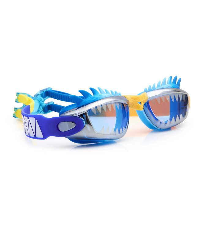 Bling2o Bling2o - ZWEMBRIL: DRACO - Blue Dragon, blauw, siliconen, aanpasbare hoofdband, 100% UV  bescherming, anti-condens, in doorzichtige bewaardoos, 3+