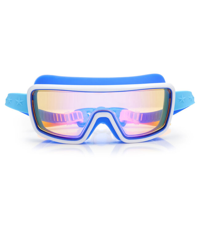 Bling2o Bling2o - ZWEMBRIL: PRISMATIC - Nano Bot Navy, blauw, siliconen, aanpasbare hoofdband, 100%  UV bescherming, anti-condens, in doorzichtige bewaardoos, 6+