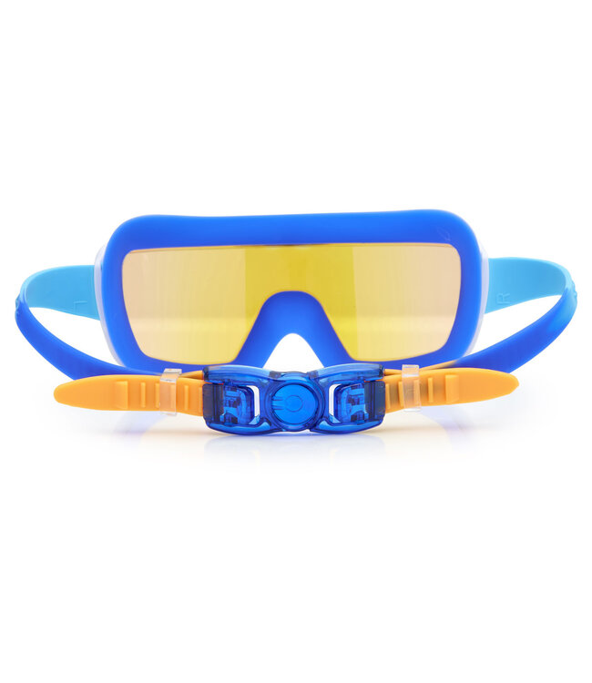 Bling2o Bling2o - ZWEMBRIL: PRISMATIC - Nano Bot Navy, blauw, siliconen, aanpasbare hoofdband, 100%  UV bescherming, anti-condens, in doorzichtige bewaardoos, 6+