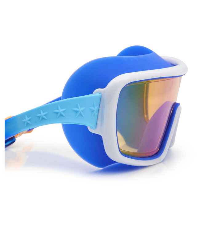 Bling2o Bling2o - ZWEMBRIL: PRISMATIC - Nano Bot Navy, blauw, siliconen, aanpasbare hoofdband, 100%  UV bescherming, anti-condens, in doorzichtige bewaardoos, 6+