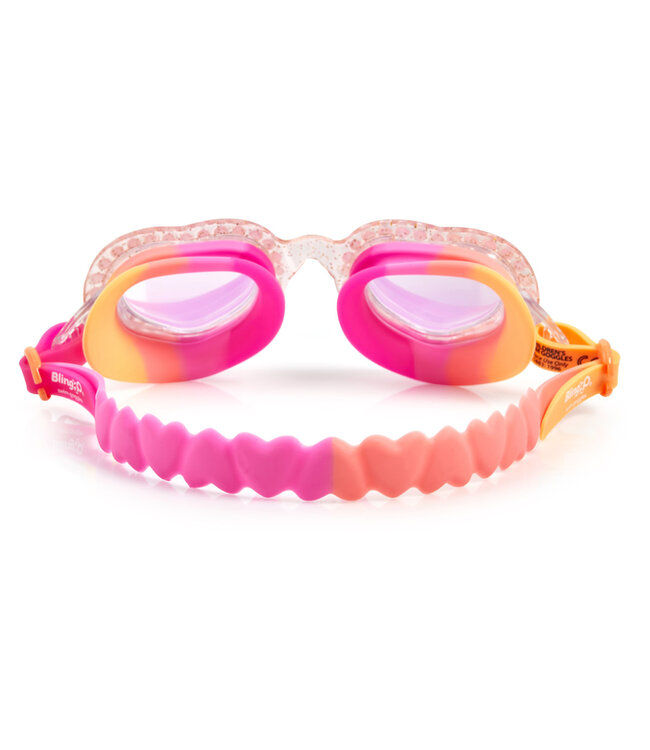 Bling2o Bling2o - ZWEMBRIL: FIRST LUV - Heart Breaker, roze, siliconen, aanpasbare hoofdband, 100%  UV bescherming, anti-condens, in doorzichtige bewaardoos, 6+