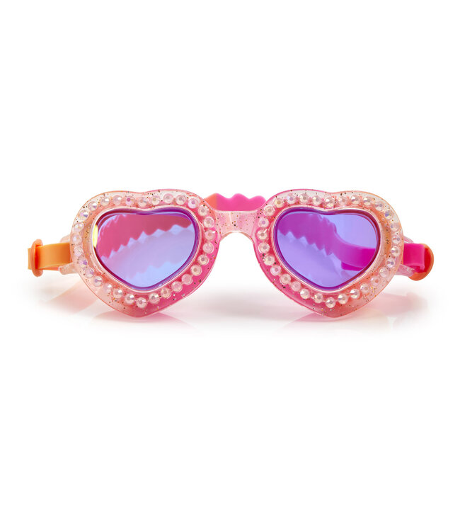 Bling2o Bling2o - ZWEMBRIL: FIRST LUV - Heart Breaker, roze, siliconen, aanpasbare hoofdband, 100%  UV bescherming, anti-condens, in doorzichtige bewaardoos, 6+