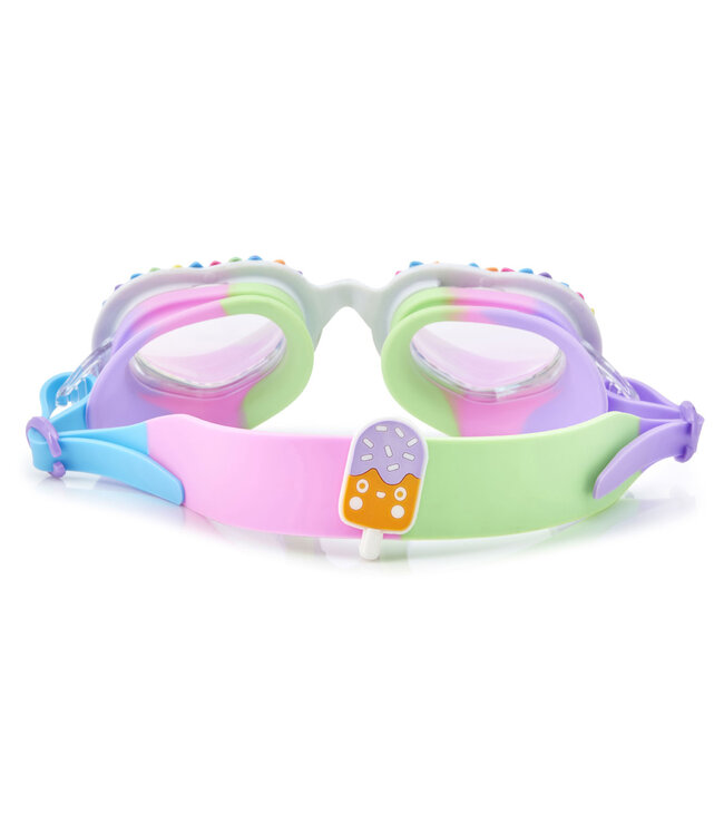 Bling2o Bling2o - ZWEMBRIL: VALENTINE - U Rock Rainbow, meerkleurig, siliconen, aanpasbare hoofdband,  100% UV bescherming, anti-condens, in doorzichtige bewaardoos, 6+