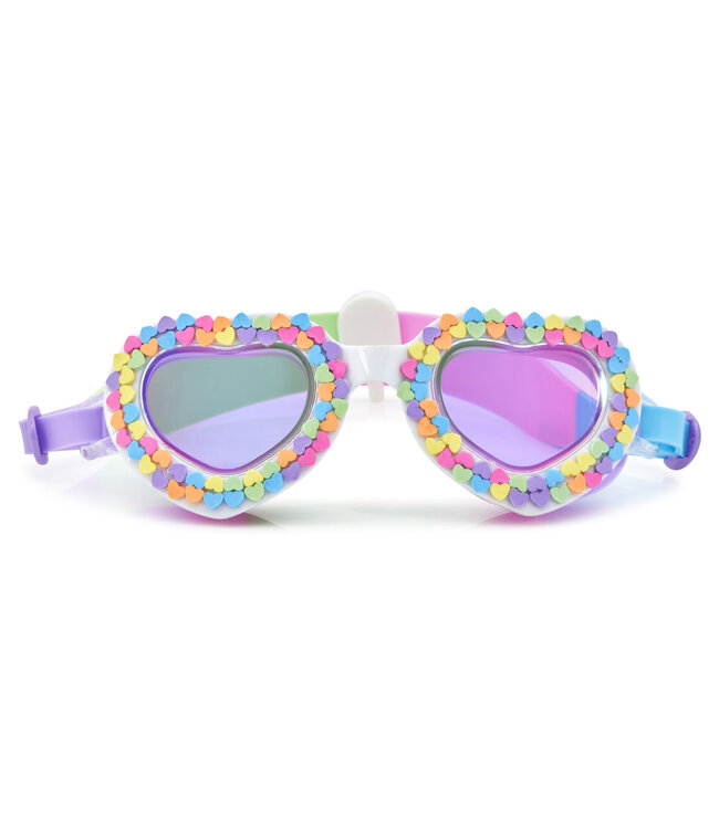 Bling2o Bling2o - ZWEMBRIL: VALENTINE - U Rock Rainbow, meerkleurig, siliconen, aanpasbare hoofdband,  100% UV bescherming, anti-condens, in doorzichtige bewaardoos, 6+