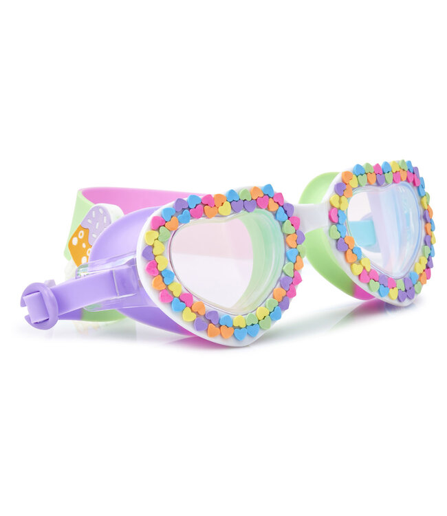 Bling2o Bling2o - ZWEMBRIL: VALENTINE - U Rock Rainbow, meerkleurig, siliconen, aanpasbare hoofdband,  100% UV bescherming, anti-condens, in doorzichtige bewaardoos, 6+
