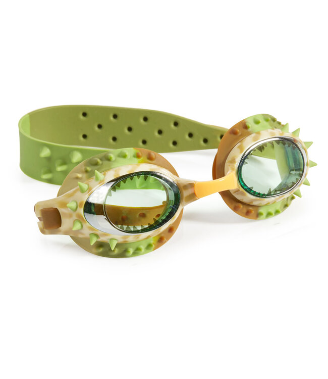 Bling2o Bling2o - ZWEMBRIL: PREHISTORIC TIMES - Carnivore Brown, bruin, siliconen, aanpasbare hoofdband, 100%  UV bescherming, anti-condens, in doorzichtige bewaardoos, 3+