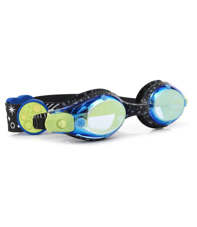 Bling2o Bling2o - ZWEMBRIL: SOLAR SYSTEM - Stardust Black, zwart, siliconen, aanpasbare hoofdband, 100%  UV bescherming, anti-condens, in doorzichtige bewaardoos, 3+