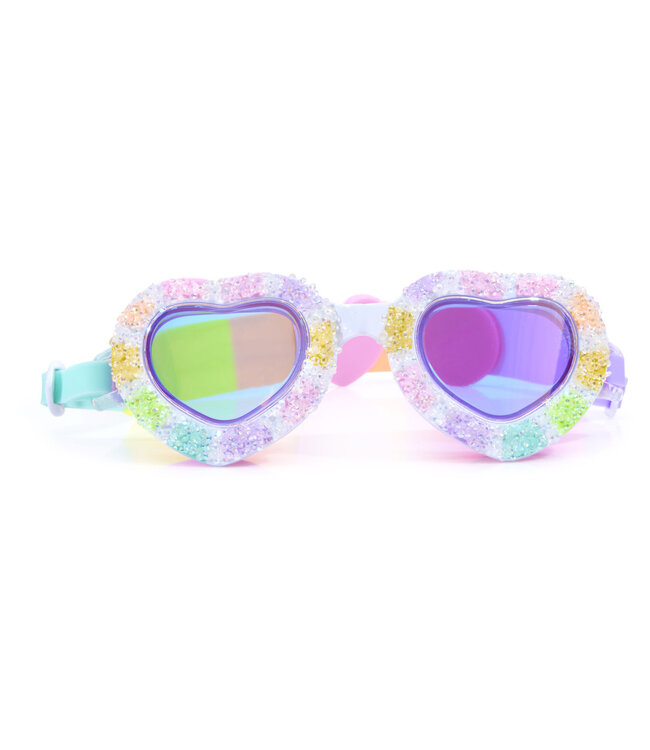 Bling2o Bling2o - ZWEMBRIL: SWEET HEARTS - I Love Candy, meerkleurig, siliconen, aanpasbare hoofdband,  100% UV bescherming, anti-condens, in doorzichtige bewaardoos, 6+