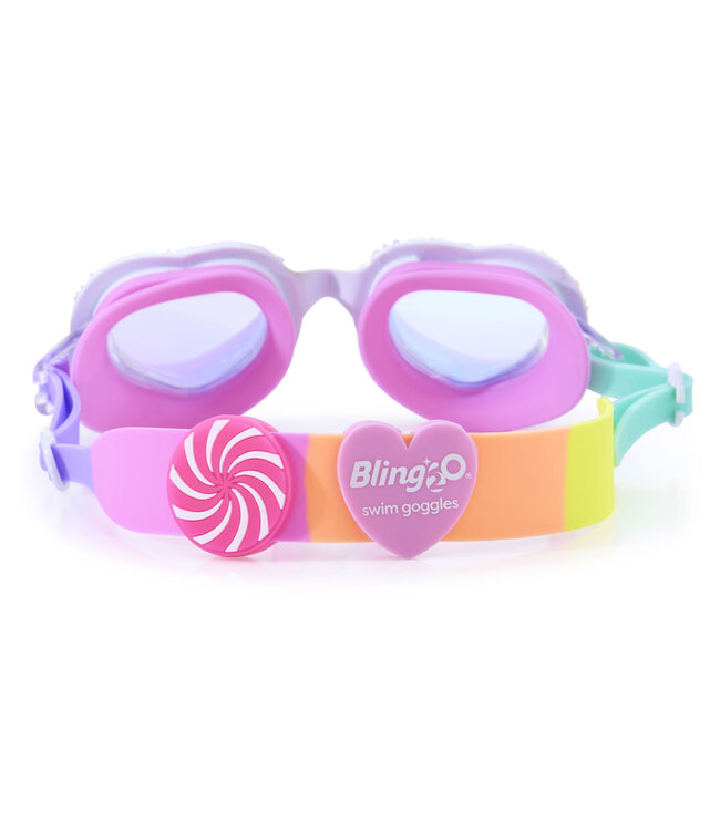 Bling2o Bling2o - ZWEMBRIL: SWEET HEARTS - I Love Candy, meerkleurig, siliconen, aanpasbare hoofdband,  100% UV bescherming, anti-condens, in doorzichtige bewaardoos, 6+