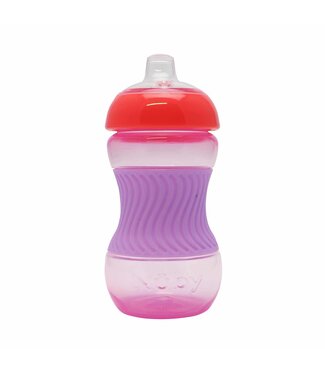 Nuby Nuby - Mini easy grip drinkbeker met siliconen huls - Roze - 180ml - 4m+
