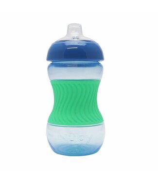 Nuby Nuby - Mini easy grip drinkbeker met siliconen huls - Blauw - 180ml - 4m+