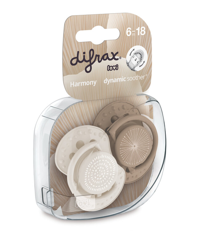 Difrax Difrax - Dynamic Fopspeen 6-18M Harmony Créme / L.Brown