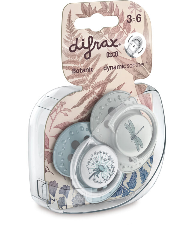 Difrax Difrax - Dynamic Fopspeen 3-6M Botanic Blue / Green