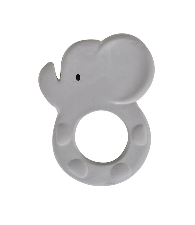 Tikiri Tikiri - BIJTRING - MIJN EERSTE SAFARIDIERTJE / OLIFANT 8x10.5cm, in natuurlijk rubber, op blisterkaart, 0+