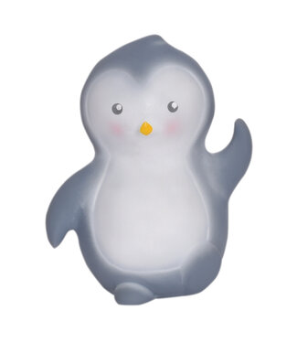 Tikiri Tikiri - MIJN EERSTE POOLDIERTJE / PINGUÃN 11cm, in natuurlijk rubber, met belletje, met hangkaart, 0+