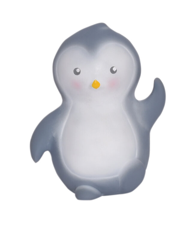 Tikiri Tikiri - MIJN EERSTE POOLDIERTJE / PINGUÃN 11cm, in natuurlijk rubber, met belletje, met hangkaart, 0+