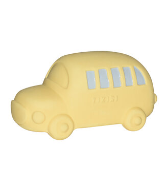 Tikiri Tikiri - VROOM VROOM FRIENDS / BUS 10x5x5,8cm, in natuurlijk rubber, met belletje, met hangkaart, 0+